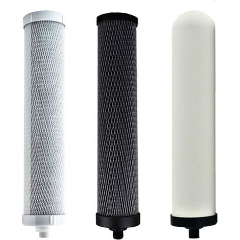 3-Piece Desktop Air Purifier Filter Set, Activated Carbon Filter and Ceramic Filter for 3-Stage Filter/Purifier Parts (1/4)