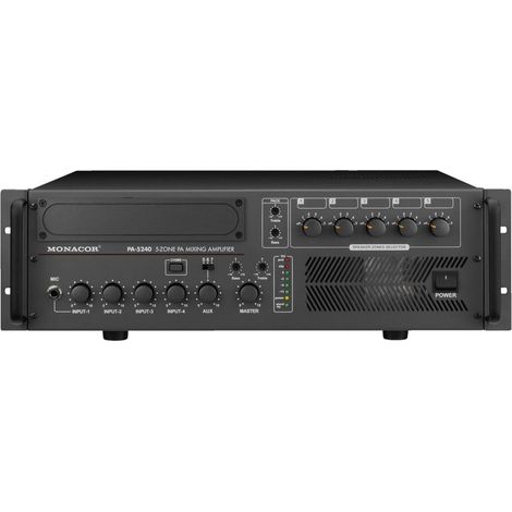 [GEBRAUCHT] Monacor Pa 5240 Ela Verstärker Audioverstärker 240 W 5 Zonen Schwarz B-Ware (1/2)