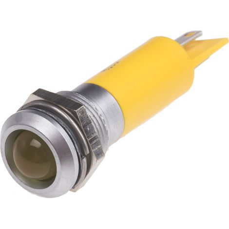 Voyant LED lumineux Jaune RS PRO, dia. 12mm, 230V c.a., IP67 ( Prix pour 1 )