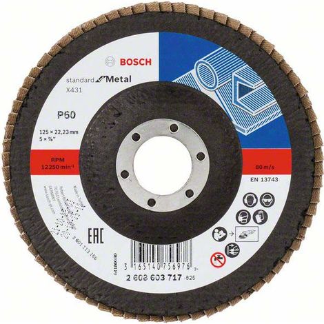 Bosch Accessories 2608603717 X431 Fächerschleifscheibe Durchmesser 125 mm Bohrungs-Ø 22.33 mm Körnun (1/5)