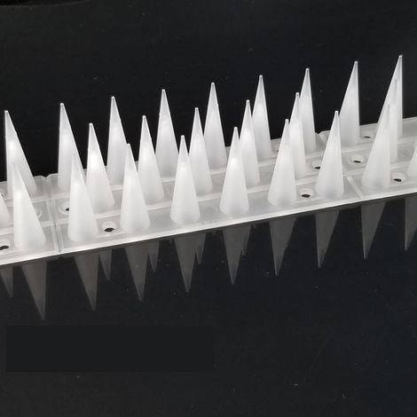 GENERIC-Pics anti-pigeons, 5,4 mètres de pics anti-pigeons en plastique pour balcons, anti-oiseaux en plastique pour pigeons, chats, moineaux, pics anti-chats pour fenêtres (12 pièces transparente)