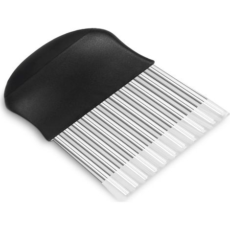 Couteau Ondulé en Acier Inoxydable : Coupe Pomme de Terre, Patate pour Frites, Légumes, Beurre et Fruits - Idéal pour la Préparation de Salade (2PCS) (1/5)