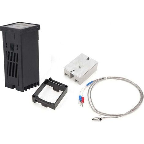 Intelligent PID Temperature Controller, REX-C100 Digital Temperature Controller + 40A Solid State Relay + K Thermocouple Kit GD 0 to 400 AC100-240V MUMU (1/4)