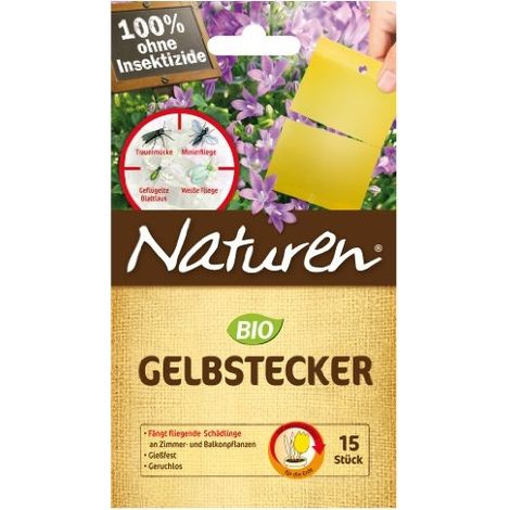 NATUREN 7620 LOT DE 10 PIÈGES JAUNES ANTI-INSECTES POUR PLANTES