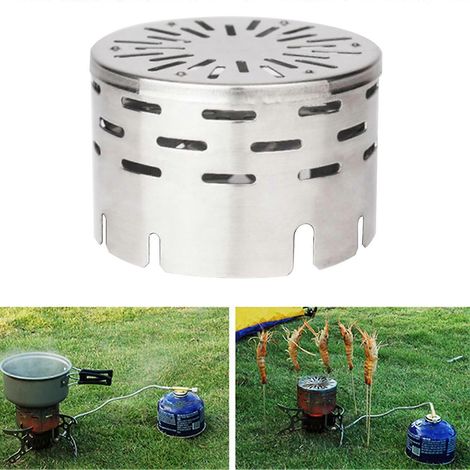 Housse de protection coupe-vent en acier inoxydable pour barbecue infrarouge, chauffage portable et réchaud à gaz de camping. (1/5)