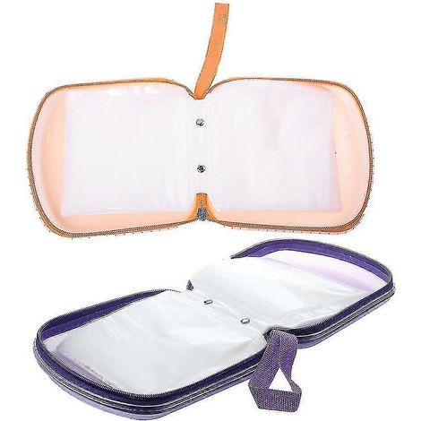 Lot de 2 étuis de rangement rigides pour 40 disques CD/DVD/VCD (violet et orange)