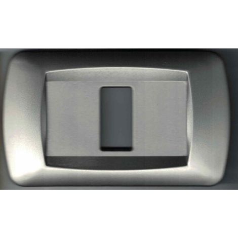 Trade Shop - PLATTEN ABS PLATTEN MAGIC SERIE BTICINO KOMPATIBEL STECKDOSENABDECKPLATTE LÖCHER -      Satiniertes Chrom