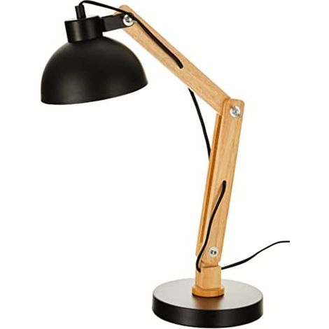 Lampe Flexo Architecte EDM Vintage en bois E27 Noir 60W (1/4)