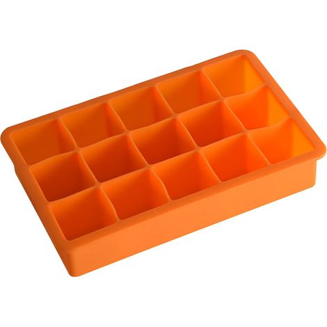 2 Bacs à glaçons, 15 cubes, silicone alimentaire, démoulage facile, compact, congélateur, lave-vaisselle, maison, camping (1/5)