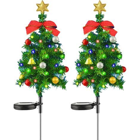 Sapin de NoëL à énergie Solaire,2 Pièces Sapin de Noël avec Guirlande Lumineuse Solaire,Sapin de Noël Lampe Solaire Exterieure,Décoration de Noel,Lampe Solaire Exterieure Sapin de Noël (1/5)