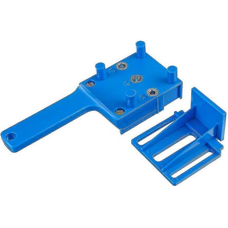 8-teiliges Set: Tragbare Schnellbohrvorrichtung, Bohrer und Dübelpositionierungshilfe, für Holzbearbeitung, blaue Farbe. (1/4)