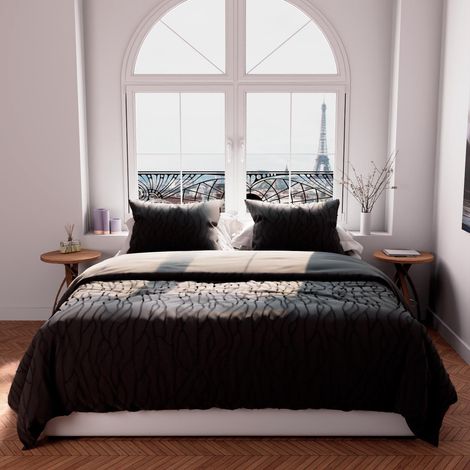 Parure de lit motif tufté 240x220 Anthracite (1/3)