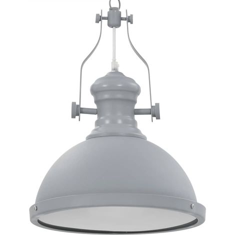 vidaXL Lámpara de techo redonda gris E27 (1/5)