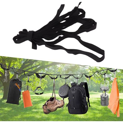 Étendoir à linge extérieur pour la maison, sangle de séchage et de rangement pour le linge de camping, corde à linge (1/5)