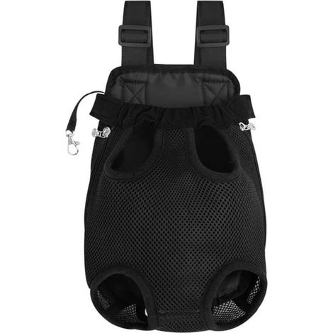Porte-chiens sac à dos, jambes à l'arrière du porte-chiens orienté vers l'avant, porteuse à poitrine avant de compagnie pour le voyage, sac dos de rocaille mains libres avec des chiots de chiens (1/5)