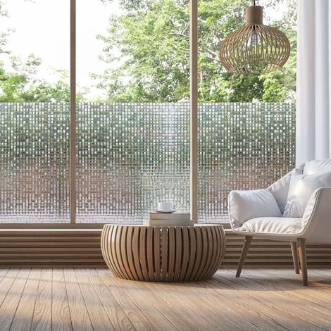 JSSEVN - Privacy Window Film, Electrostatic Window Film for Small Panes 45x200cm, Good Privacy, Opaque Frosted Window Film with UV Protection (1/4)