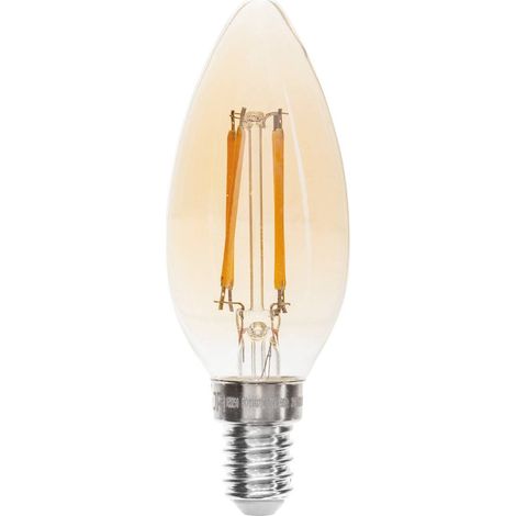 Bombilla led «Flamme» ámbar - filamento recto E14 - Atmosphera créateur d'intérieur