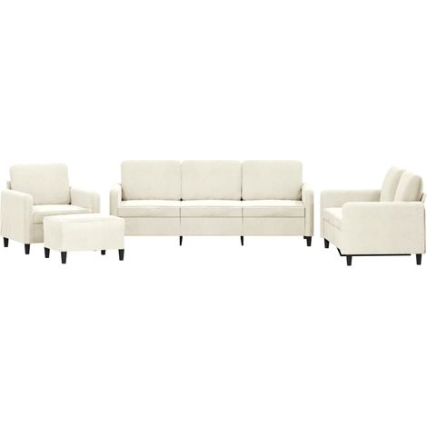 Maison Exclusive - Set di Divani 4 pz Crema in Velluto (1/5)