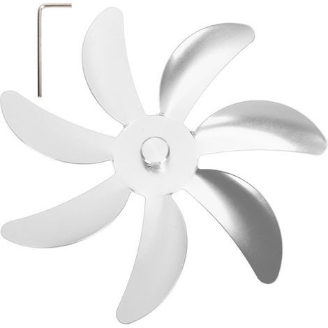 Ventilateur de poêle, lame en alliage d'aluminium, 7 pales, Installation facile, remplacement universel de cheminée pour argent (1/4)