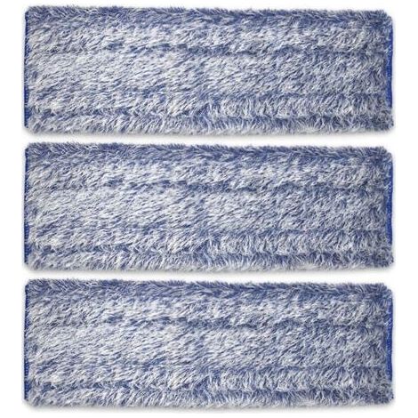 Lntyq Lot de 3 tampons de dépoussiérage en microfibre lavables et réutilisables pour la famille de balais Bona de remplacement de 18 pouces utilisés pour le nettoyage des sols à surface dure (1/5)