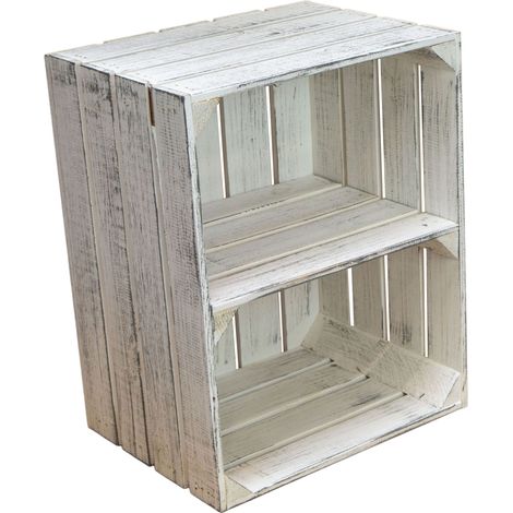 Obstkistenregal  Johanna neu - Shabby weiß - Quer (1/5)