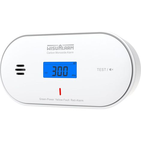 Détecteur de monoxyde de carbone Wi-fi, alarme 3 en 1 avec détection d'humidité et de température, écran LCD, alerte via application intelligente, alarme CO avec batterie scellée, conforme à