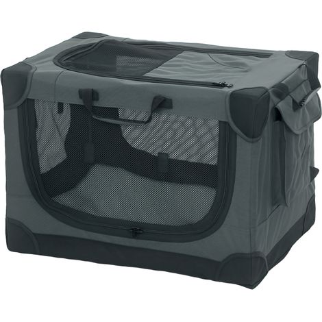 Cage transport pliable chien coussin amovible lavable tissu Oxford 4 kg vert armée