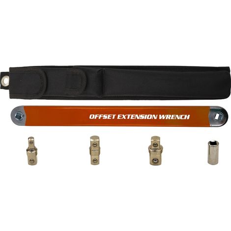 Jeu de clés d'extension décalées 3/8, cliquet multifonctionnel Long en acier à haute teneur en carbone Orange (1/5)