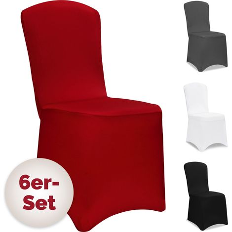DETEX® Set 6 Coprisedie Öko-Tex Tessuto Elastico Fodera Sedie bordeaux rot (de)