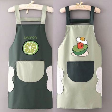 Grembiule da cucina senza maniche, impermeabile e oleorepellente, grembiule in PVC con tasca, grembiule regolabile per donna, ideale per cucinare e cuocere al forno. (1/5)