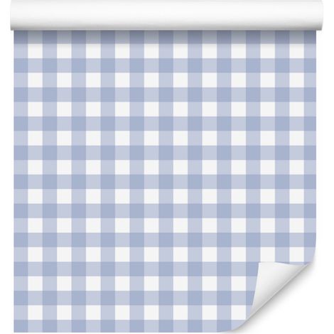 Papier peint à motifs bleus, blancs et gris clair 50 x 1000 cm (1/5)