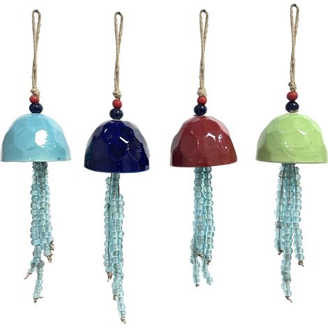 Campana Medusa Decorativa in Ceramica Multicolor da Appendere in Casa, Accessorio di Decorazione Unico ed Elegante