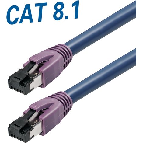 Cat 8.1 patch cable western 8/8-plug (rj45) - western 8/8-plug (rj45), 
for 25gbase / 40gbase applications, bandwidth up to 2 ghz, 
0,5 m (1/4)