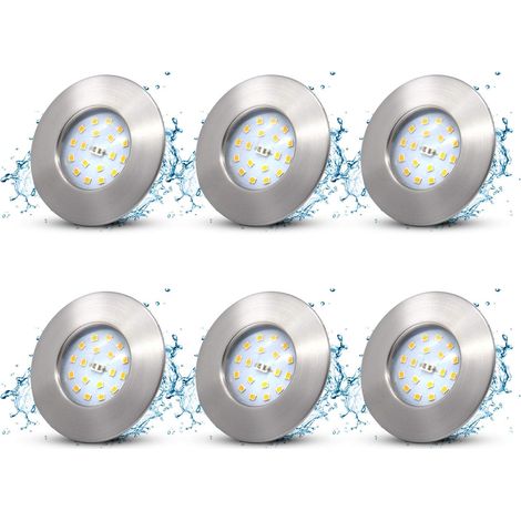 Spots LED Encastrable Extra Plat 5W pour Salle de Bain,Spot Plafond IP44,éclairage Plafond LED Intérieur, Luminaire Encastrable,500lm,230V,Blanc Neutre,Lot de 6 (1/5)
