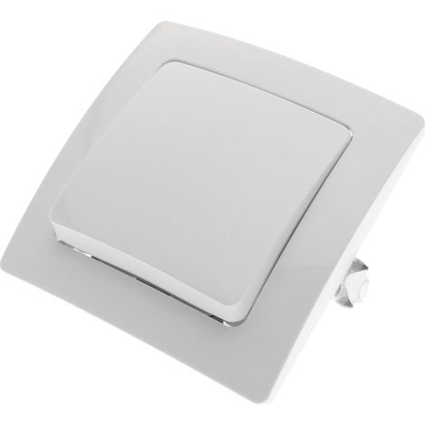 BeMatik - Commutateur de croisement encastrable avec plaque de finition 80x80mm série Lille blanc (1/5)