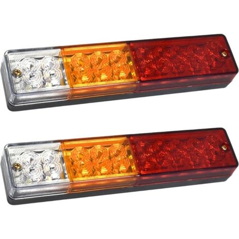 Lot de 2 feux arrière de remorque 20 LED pour remorque, camion, caravane, camion, camionnette, tracteur 3 W DC12 V (1/5)