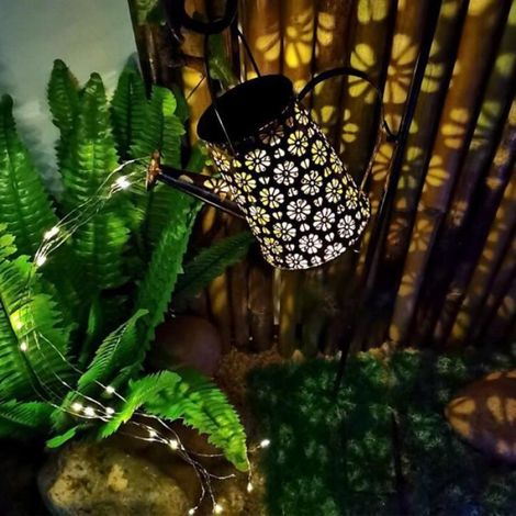 Lampe de jardin - - Arrosoir LED solaire - Résistance aux intempéries - 23x11x15cm (1/4)