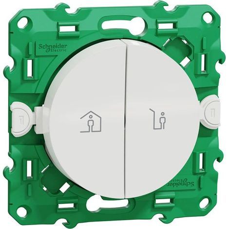 Schneider Electric – Interrupteur sans fil et sans pile blanc – Poussoir et va et vient complet – Portée jusqu'à 45m – S520191 (1/4)