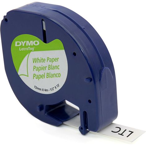 Convient pour DYMO LT série ruban d'étiquette 12mm 91201 fond blanc lettre noire Delta étiquette ruban colle 2 pièces (1/3)
