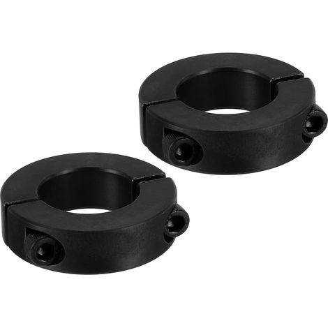 Alésage 30mm Collier de Serrage à Double Fente 54mm OD 15mm Épaisseur, 2 Pcs Acier au Carbone Type Collier de Serrage avec Vis de Réglage pour Industrie Machines-Outils, Noir (1/5)