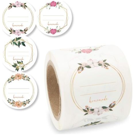 QORVA-Étiquettes autocollantes florales de 50 mm (200 feuilles) (1/5)