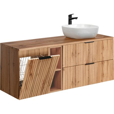 Mobile bagno con lavabo Adriel marrone 140cm (1/5)