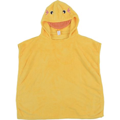 Peignoir de bain enfant capuche dessin animé, serviette plage polaire corail, peignoir bain bébé jaune (1/5)