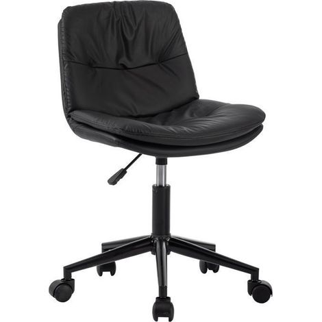 Bürostuhl - SEVENCOMFORT - Drehbar - Höhenverstellbar - Mikrofaserleder - Maximale Belastung 115KG - Schwarz