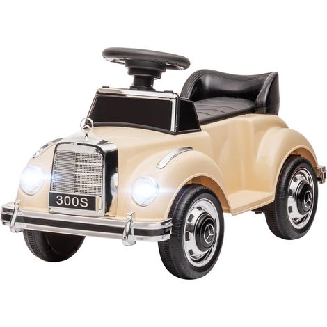 MACCHINA ELETTRICA PER BAMBINI 18-48 MESI LICENZA MERCEDES-BENZ CON MUSICA. BEIGE (1/5)
