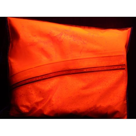 Pigmento Fotoluminescente Fosforescente in Polvere – 5 Colori Fluo che si Illuminano al Buio - Colore: Arancio Fluo - Peso: 20 Grammi