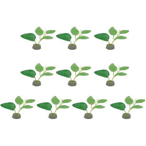 Plante artificielle pour aquarium, plante en plastique, décoration colorée, aménagement paysager, plante décorative sans danger pour crevettes, 10 pièces (1/4)