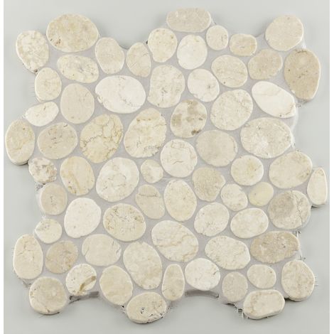 Mosaïque pour sol en pierre naturelle antidérapante R10 – 30x30cm – Épaisseur 1cm – Pour chantiers humides