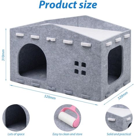 Maison pour chat en feutre niche de repos confortable et pliable (1/5)