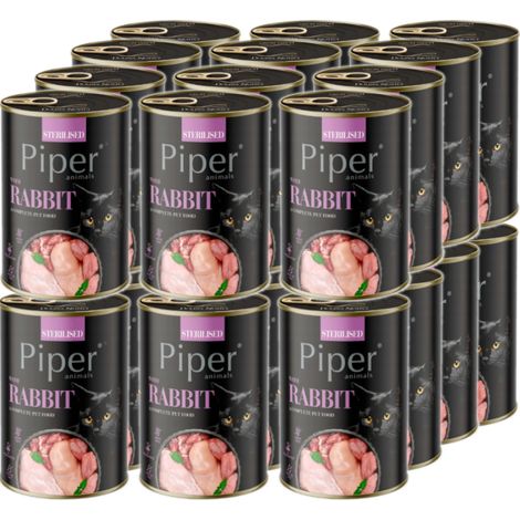 DOLINA NOTECI Piper Kaninchen Nassfutter für sterilisierte Katzen 24 x 400 g